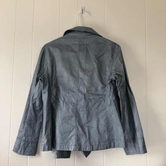 Armani Collezioni Blue Ruffled Trim Blazer - Picture 3 of 6